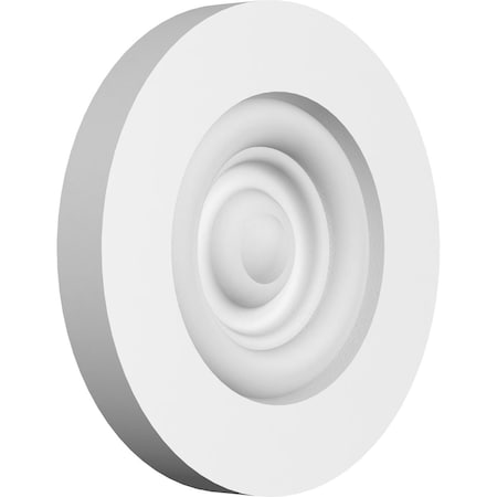 Ekena Millwork Standard Grayson Bullseye Rosette with Square Edge, 4"W x 4"H x 1/2"P ROSP040X040X050GRY02